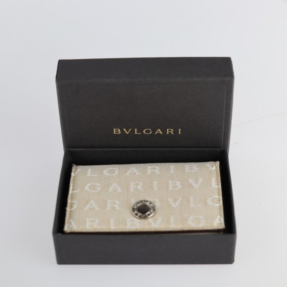 BVLGARI Bulgari Card Case 26549 Canvas Pigskin Beige Chocolate Logomania Foli... - Picture 9 of 9